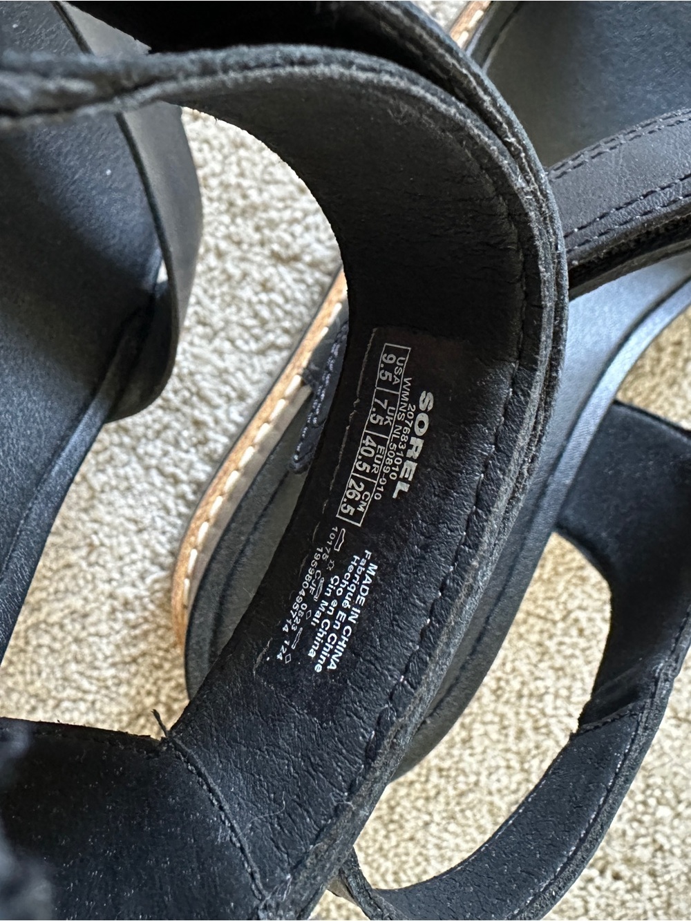 Sorel Joanie IV Black Platform Strappy Sandals - Picture 6 of 6